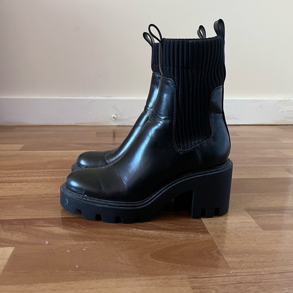 Zara Black Chunky Ankle Boots